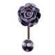 Purple Flower Ceramic Wall Hook in Antique Fitting